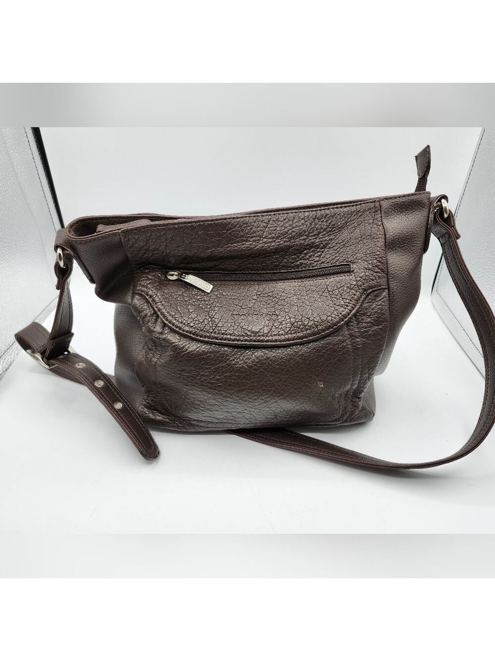 Stonemountain Elegant Brown Leather Shoulder Bag